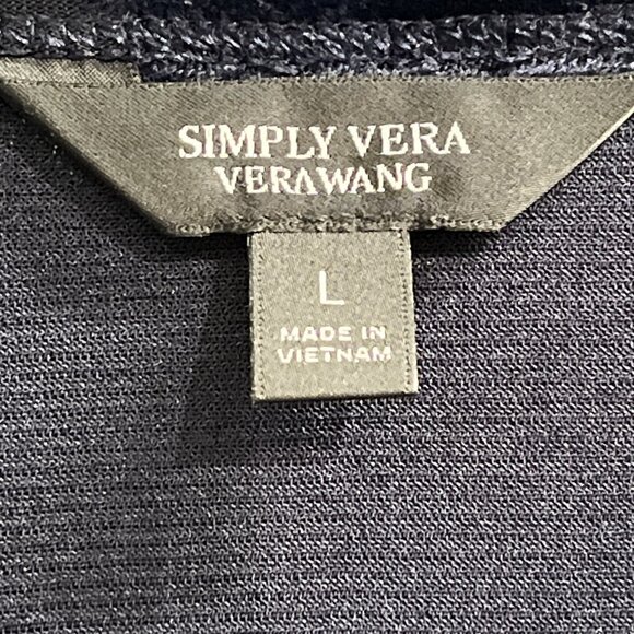 Simply Vera Wang Top L Blue Burnout Velvet Chiffon Trim Tunic Whimsigoth Fairy - Picture 3 of 8